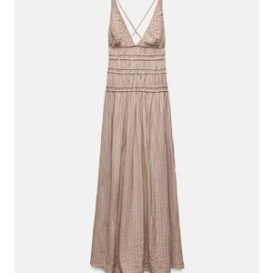 Zara Taupe Backless Maxi Dress